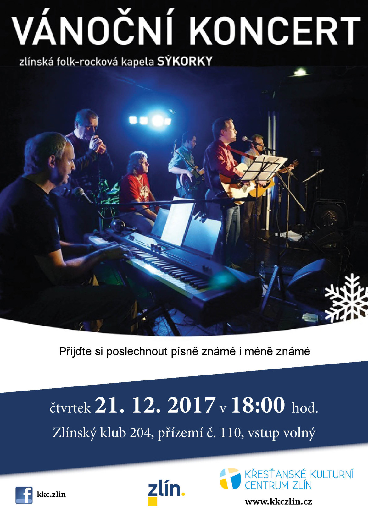 Vánoční koncert country-folkové skupiny SÝKORKY
